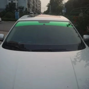 20x150cm Top Front Windshield Foil Solar Protection Gradient Black/green/purple Car Tinting Film Sunshade For Driver Driving