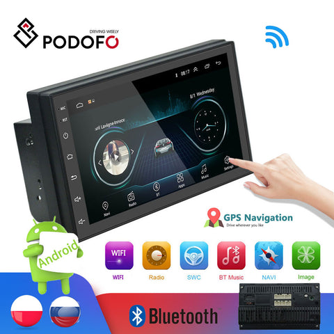 Podofo 2din Car Radio Android multimedia player Autoradio 2 Din 7'' Touch screen GPS WIFI Bluetooth FM auto audio player stereo