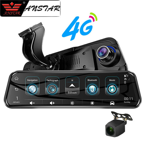 2019 Anstar 10'' 4G Rearview Mirror Car DVR 1080P Video Record Dash Cam Dual Lens ADAS GPS Navigation Auto Registrar Camera