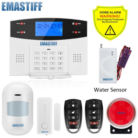 W2BW LCD Keypad WIFI GSM PSTN Home Burglar Security Wireless Wire Alarm System Motion Detector APP Control Fire Smoke Detector