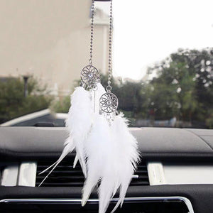 Car Mini Dream Catcher Accessory Interior For Girls Feather Mirror Hanging Pendant In Auto Ethnic Home Decor Lucky Car Ornamen