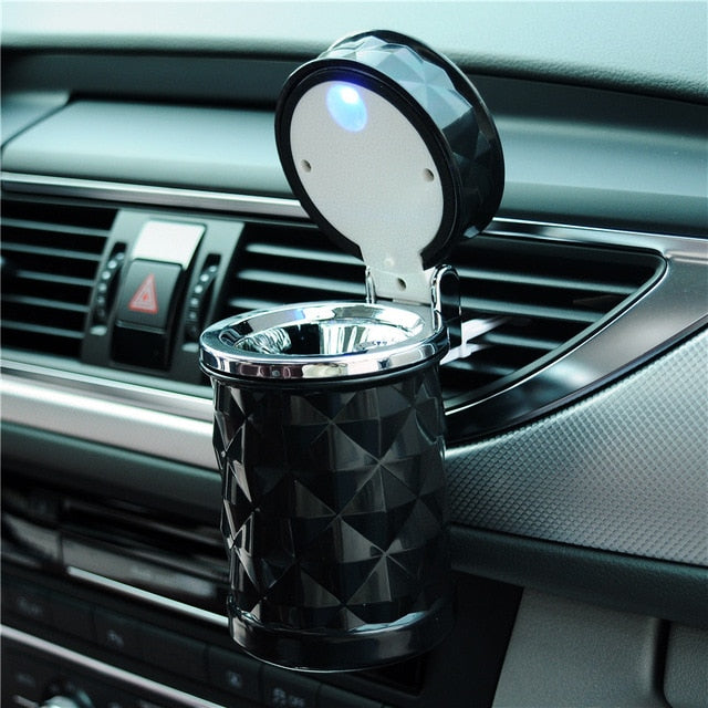 Car Accessories  Car Styling Mini Portable LED Light Car Ashtray Universal Cigarette Cylinder Holder Car Ashtray