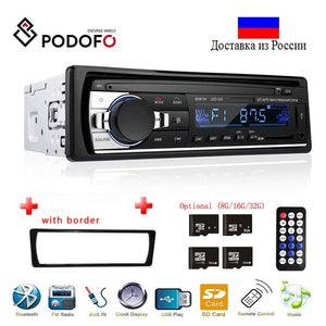 Podofo Autoradio JSD-520 12V In-dash 1 Din Bluetooth Car Radios SD MP3 Player Auto Audio Stereo FM Receiver Aux Input