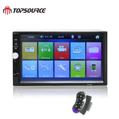 TOPSOURCE 7012B Car Radio 7" HD 1080P Touch Screen 2 Din Audio Stereo Bluetooth Video MP5 Multimedia Player TF USB FM Radio WMA