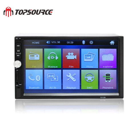 TOPSOURCE 7012B Car Radio 7" HD 1080P Touch Screen 2 Din Audio Stereo Bluetooth Video MP5 Multimedia Player TF USB FM Radio WMA