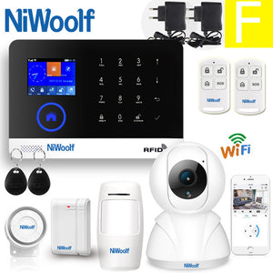 2019 APP WIFI + GSM Home Burglar Alarm System Touch Keyboard  English Russian Spanish German Polish Italian French Portuguese