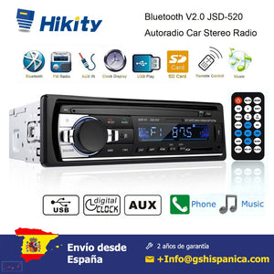 Podofo 1 DIN Car radio Mp3 Player Stereo Remote Control Digital Bluetooth Car Audio Music Stereo 12V USB/SD/AUX-IN