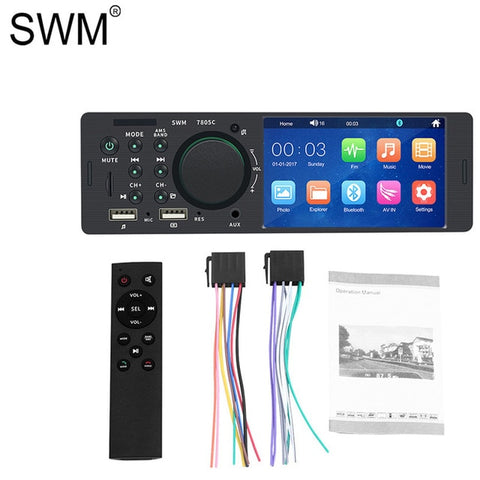 1 Din Radio Car Audio Touch Screen Car Radio HD Dual USB 1din Car Audio Stereo Autoradio Reverse Camera TF Bluetooth Audio Radio