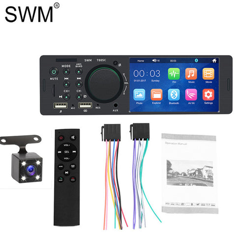 1 Din Radio Car Audio Touch Screen Car Radio HD Dual USB 1din Car Audio Stereo Autoradio Reverse Camera TF Bluetooth Audio Radio