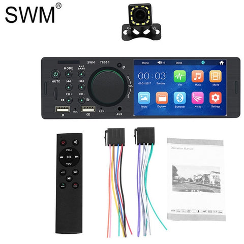 1 Din Radio Car Audio Touch Screen Car Radio HD Dual USB 1din Car Audio Stereo Autoradio Reverse Camera TF Bluetooth Audio Radio
