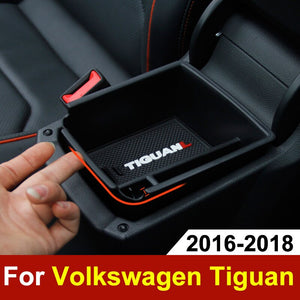 Car Armrest Center Storage Box Container Glove Organizer Case For Volkswagen VW Tiguan mk2 2016 2017 2018 2019 Accessories