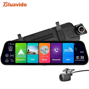 Bluavido 4G Android 8.1 Car Mirror Video Recorder GPS Navigation ADAS Rear view Mirror Camera FHD 1080P Dual Lens Dash Cam DVRs