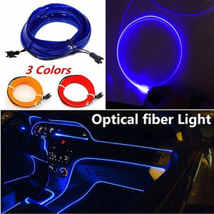 Car LED Interior Ambient Light Decor Atmosphere Optical Fiber Lamp Door Light Car Accesssories