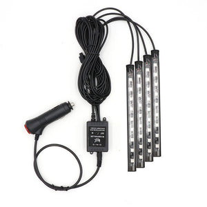 LED Car Foot Light Ambient Lamp With USB Wireless Remote Music Control Multiple Modes Automotive Interior Decorative Lights