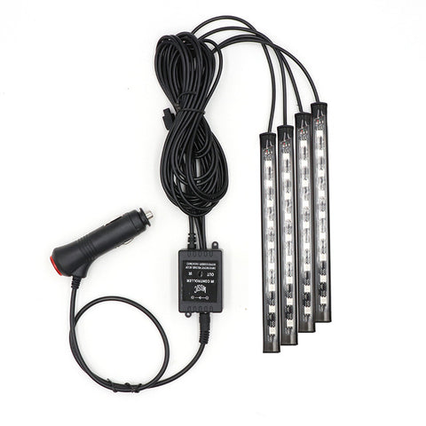 LED Car Foot Light Ambient Lamp With USB Wireless Remote Music Control Multiple Modes Automotive Interior Decorative Lights