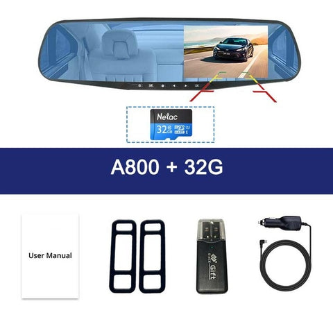 Full HD 1080P Car Dvr Camera Auto 4.3 Inch Rear view Mirror Digital Video Recorder Dash Cam Dual Lens Registratory Camcorder