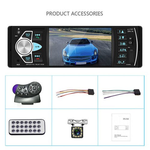Car MP3 player FM Radio Bluetooth Handsfree Reverse Image Autoradio 1din Support Rear View Camera  Audio FM/AUX/USB
