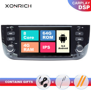 IPS DSP 4GB 64G Autoradio 1 Din Android 9.0 Car DVD Player Stereo For Fiat/Linea/Punto evo 2012-2015 Multimedia GPS Navigation