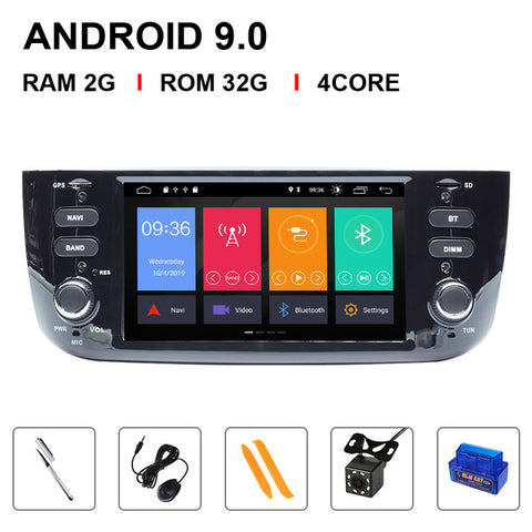 IPS DSP 4GB 64G Autoradio 1 Din Android 9.0 Car DVD Player Stereo For Fiat/Linea/Punto evo 2012-2015 Multimedia GPS Navigation