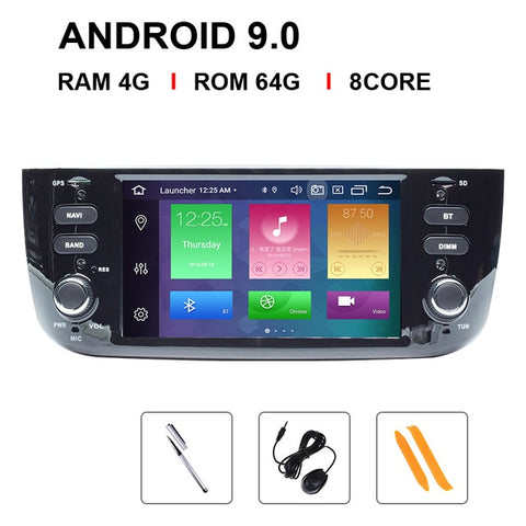 IPS DSP 4GB 64G Autoradio 1 Din Android 9.0 Car DVD Player Stereo For Fiat/Linea/Punto evo 2012-2015 Multimedia GPS Navigation