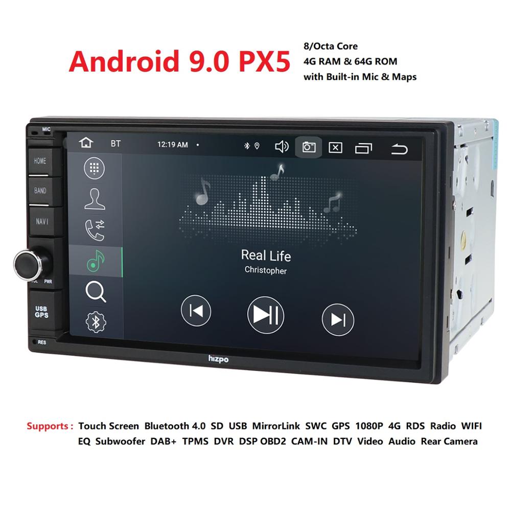 4G RAM Android 9.0 Auto Radio Octa Core 7Inch 2DIN Universal Car NO DVD player GPS Stereo Audio Head unit Support DAB DVR OBD BT