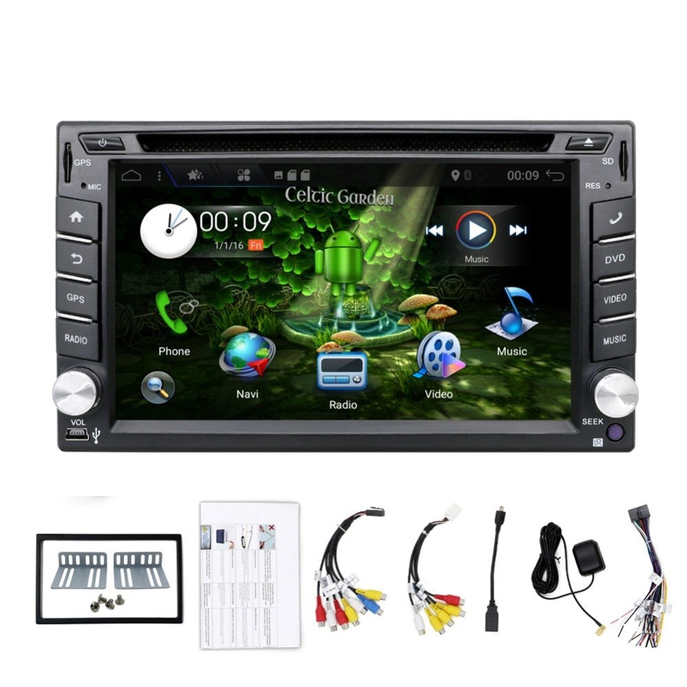 2 din car autoradio audio 2din car stereo for Universal central multimidia android 9.0 DVD player with wifi, support DAB,TV,4G