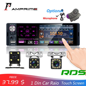 AMPrime 1din Car Radio 4.1" Bluetooth Stereo Multimedia player Autoradio MP5 RDS Sd USB Touch Screen Auto AUdio With Rear Camera