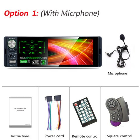 AMPrime 1din Car Radio 4.1" Bluetooth Stereo Multimedia player Autoradio MP5 RDS Sd USB Touch Screen Auto AUdio With Rear Camera