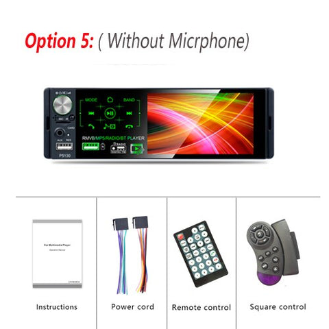 AMPrime 1din Car Radio 4.1" Bluetooth Stereo Multimedia player Autoradio MP5 RDS Sd USB Touch Screen Auto AUdio With Rear Camera