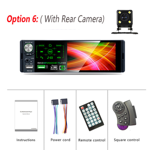 AMPrime 1din Car Radio 4.1" Bluetooth Stereo Multimedia player Autoradio MP5 RDS Sd USB Touch Screen Auto AUdio With Rear Camera