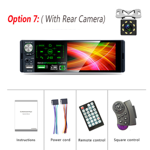 AMPrime 1din Car Radio 4.1" Bluetooth Stereo Multimedia player Autoradio MP5 RDS Sd USB Touch Screen Auto AUdio With Rear Camera