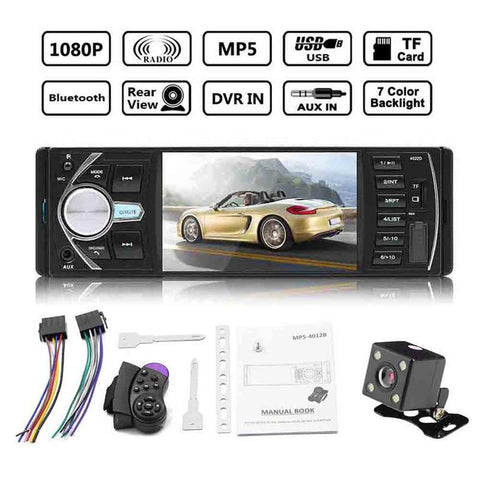 4.1" Double 1 Din Car MP5 MP3 Player Car Radio Audio USB AUX FM Radio Station Bluetooth Rearview Camera Remote Control