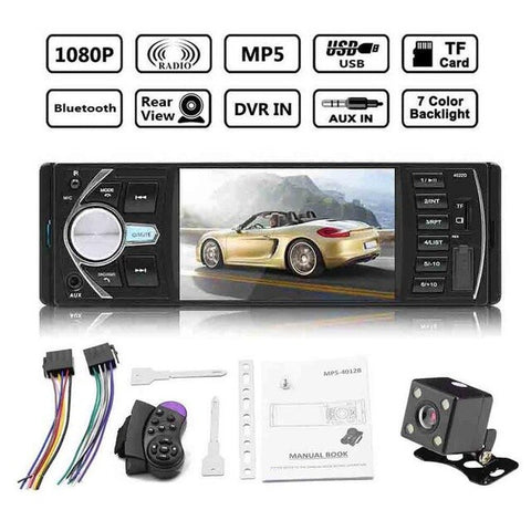 4.1" Double 1 Din Car MP5 MP3 Player Car Radio Audio USB AUX FM Radio Station Bluetooth Rearview Camera Remote Control