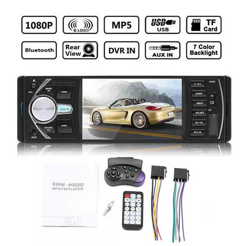 4.1" Double 1 Din Car MP5 MP3 Player Car Radio Audio USB AUX FM Radio Station Bluetooth Rearview Camera Remote Control