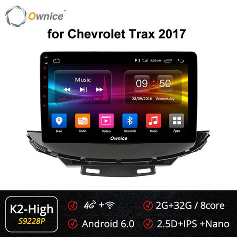 Ownice K6 K5 K3 Vehicle Android 9.0 System Intelligent Car Audio Dvd Player For Chevrolet Trax 2017 Multimedia Carplay Stereo