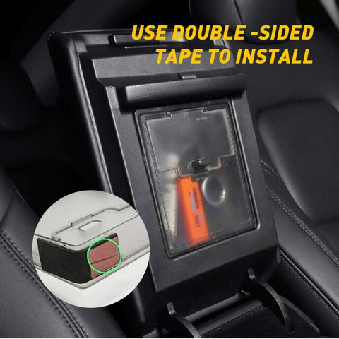 For Tesla model 3 Storage Organizer Container Car Armrest Box Transparent Hidden Holder Box Interior Car accessories 2017- 2019