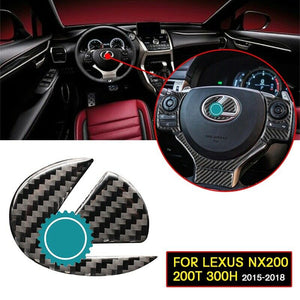 pcmos Carbon Fiber Style Steering Wheel Logo Cover Fits For Lexus NX200 200t 300h 2015-2016-2017-2018 Interior Accessories New