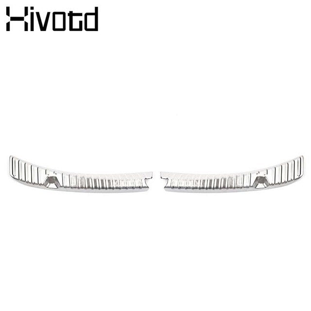 Hivotd For Tesla model 3 2018 2019 Car Rear Bumper Protector Cover Tail Door Scuff Panel Guard Pad Exterior Chromium Accessories