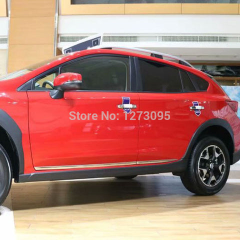 For Subaru XV 2018 2019 ABS Chrome Side Door Body Molding Trim Strip Protector Guard Sticker Exterior Car Styling Accessories