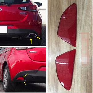 Lapetus Rear Fog Lights Foglight Lamps Reflector Cover Trim Fit For Mazda 2 Demio 2015 - 2019 Red / Bright Accessories Exterior