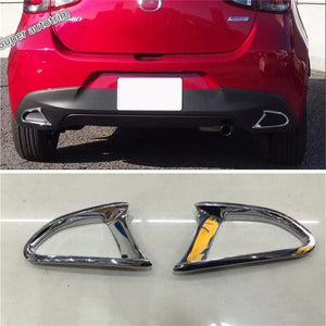 Lapetus Rear Fog Lights Foglight Lamps Reflector Cover Trim Fit For Mazda 2 Demio 2015 - 2019 Red / Bright Accessories Exterior