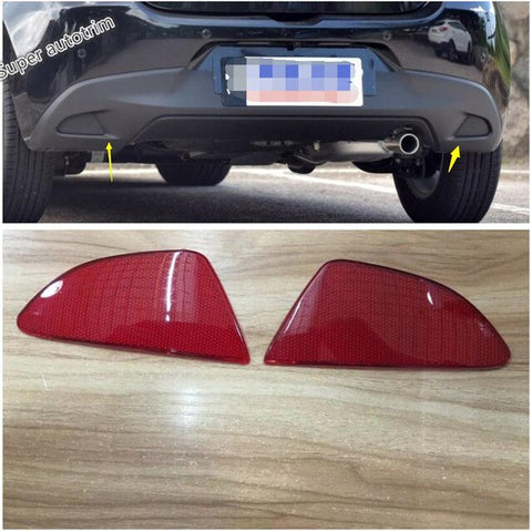 Lapetus Rear Fog Lights Foglight Lamps Reflector Cover Trim Fit For Mazda 2 Demio 2015 - 2019 Red / Bright Accessories Exterior