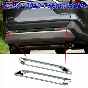 2pcs Car Light Cover Trim Replacement For Toyota RAV4 2019 Exterior ABS Chrome Adhesive Light Sticker Cover Accessories