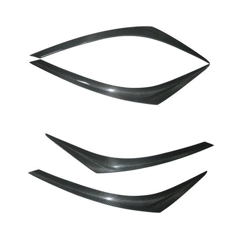 For Toyota For CH-R 2018 2017 Car Exterior Accessories 2pcs ABS Chrome/Carbon fiber Headlight Lamp Cover Eyebrow Trim Cover