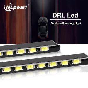 Nlpearl 2x Ultrafine Car Light Assembly 7030SMD Daytime Running Lights 15/18/21 LEDs DRL Led Strip Driving Daylight Car Styling