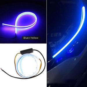 2x Ultrafine Flexible Cars DRL LED Daytime Running Turn Signal Lights LED Strip Guide Lights for Headlight Assembly Light