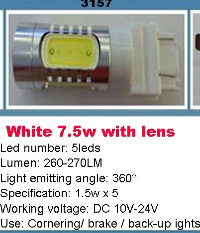 1pcs High Power 5W 7.5W 11W LED Car Cornering / Back-up / Width / Frog / Door / Braking / Rear Tail Lamp Light DC 10V ~ 24V