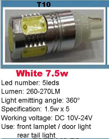 1pcs High Power 5W 7.5W 11W LED Car Cornering / Back-up / Width / Frog / Door / Braking / Rear Tail Lamp Light DC 10V ~ 24V