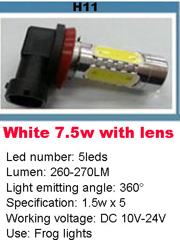 1pcs High Power 5W 7.5W 11W LED Car Cornering / Back-up / Width / Frog / Door / Braking / Rear Tail Lamp Light DC 10V ~ 24V