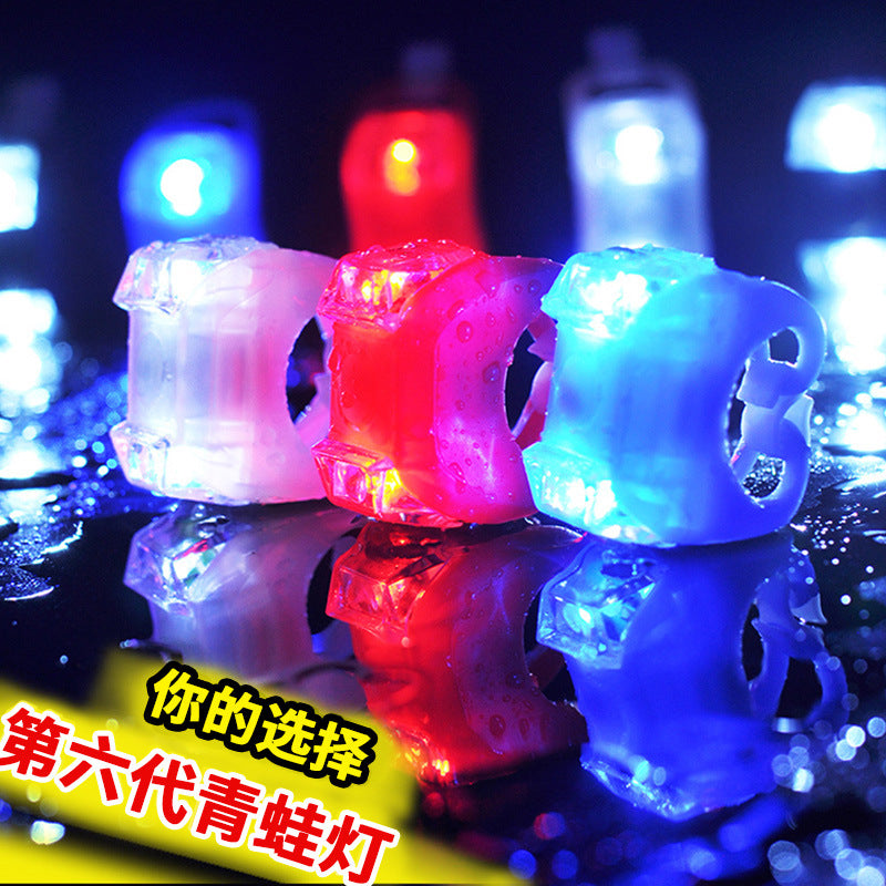 Six Generations Frog Light Mountain Bike Riding Silica Car Lights Strobe Led Tailight Spokes Lamp Bicycle Fittings Equipment